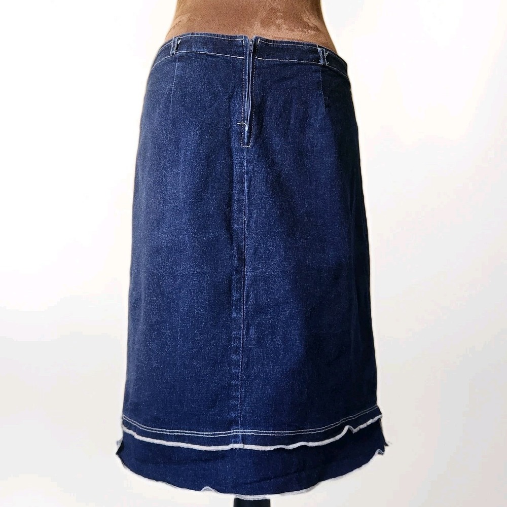Vintage Y2K Denim Skirt‎ Ruffle Hem Stretch Cello Jeans Womens Juniors - Picture 3 of 7